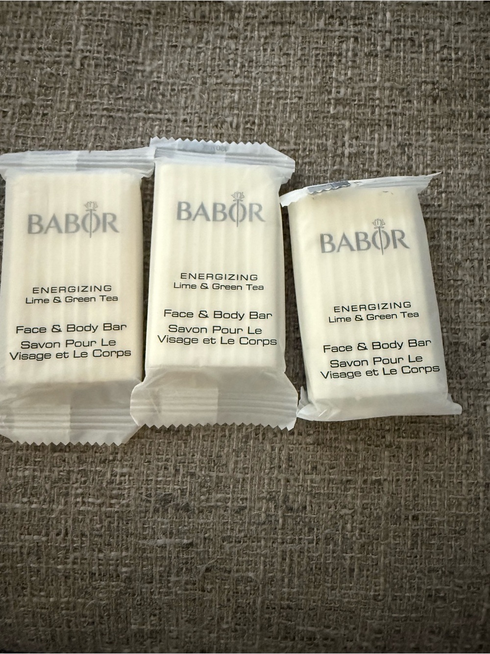 NEW Lot of 3 BABOR Energizing Lime & Green Tea Face & Body Soap Bars 1 oz